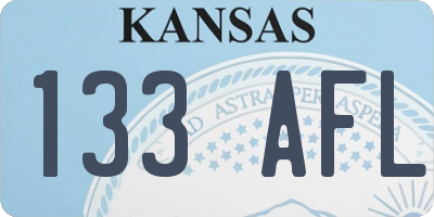 KS license plate 133AFL