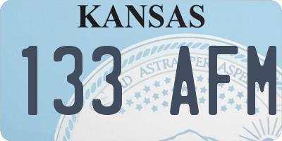 KS license plate 133AFM