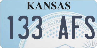 KS license plate 133AFS
