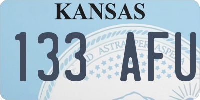 KS license plate 133AFU