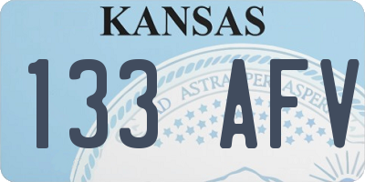 KS license plate 133AFV