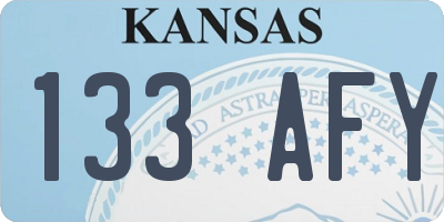 KS license plate 133AFY