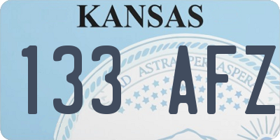 KS license plate 133AFZ