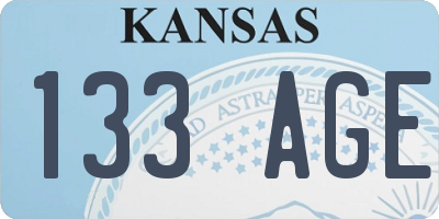 KS license plate 133AGE