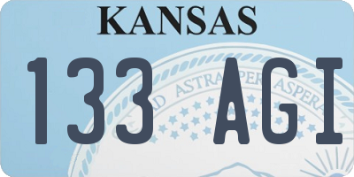 KS license plate 133AGI
