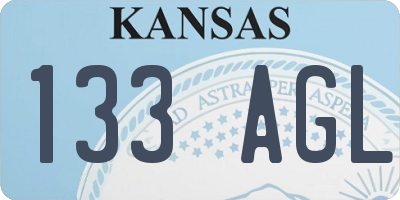 KS license plate 133AGL