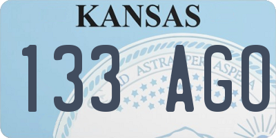 KS license plate 133AGO