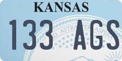 KS license plate 133AGS