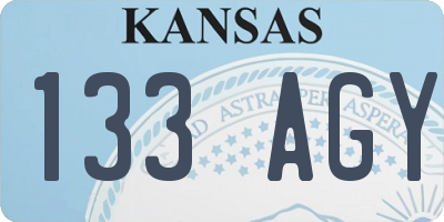 KS license plate 133AGY