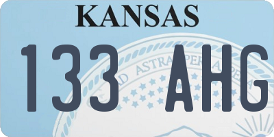 KS license plate 133AHG