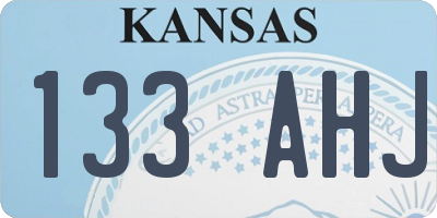 KS license plate 133AHJ