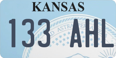 KS license plate 133AHL