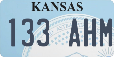 KS license plate 133AHM
