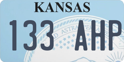 KS license plate 133AHP