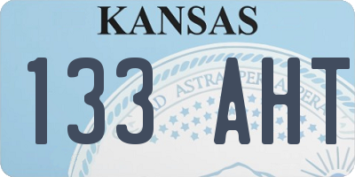KS license plate 133AHT
