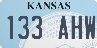 KS license plate 133AHW