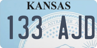 KS license plate 133AJD