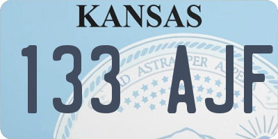 KS license plate 133AJF