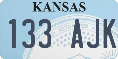 KS license plate 133AJK