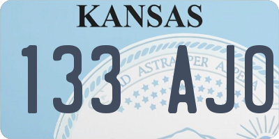 KS license plate 133AJO
