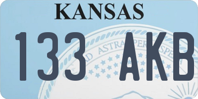 KS license plate 133AKB