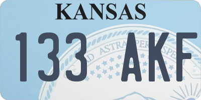 KS license plate 133AKF