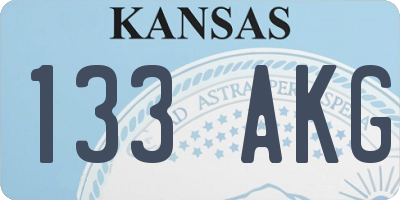 KS license plate 133AKG