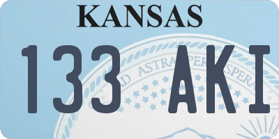 KS license plate 133AKI