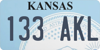 KS license plate 133AKL