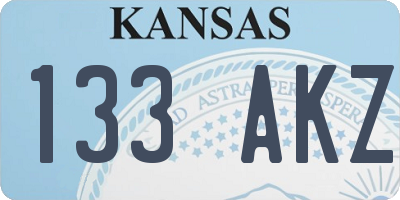 KS license plate 133AKZ