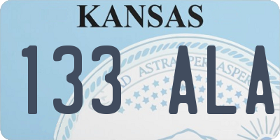 KS license plate 133ALA