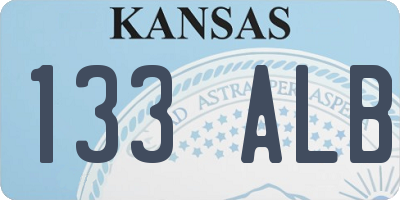 KS license plate 133ALB