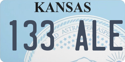KS license plate 133ALE