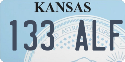 KS license plate 133ALF