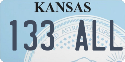 KS license plate 133ALL