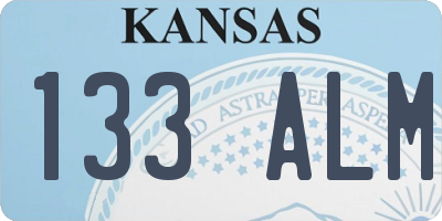 KS license plate 133ALM
