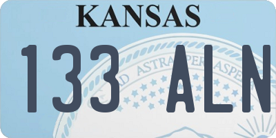 KS license plate 133ALN