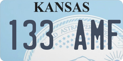 KS license plate 133AMF
