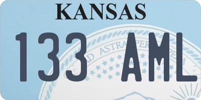 KS license plate 133AML