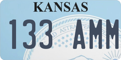 KS license plate 133AMM