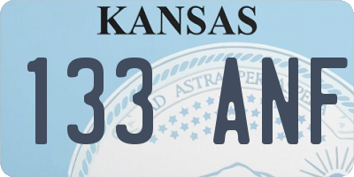 KS license plate 133ANF