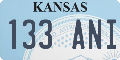 KS license plate 133ANI