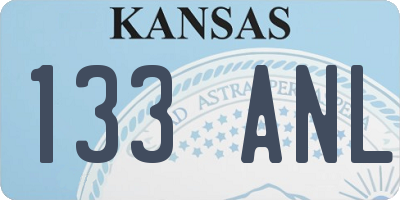 KS license plate 133ANL
