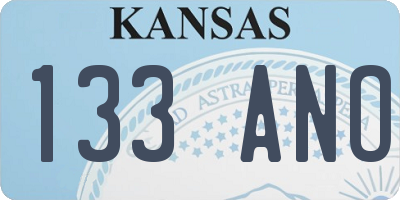KS license plate 133ANO
