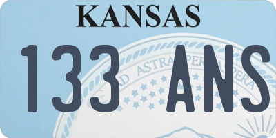 KS license plate 133ANS