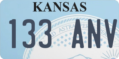 KS license plate 133ANV