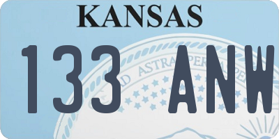 KS license plate 133ANW