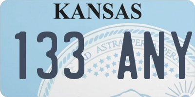 KS license plate 133ANY