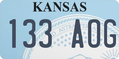 KS license plate 133AOG