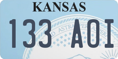 KS license plate 133AOI